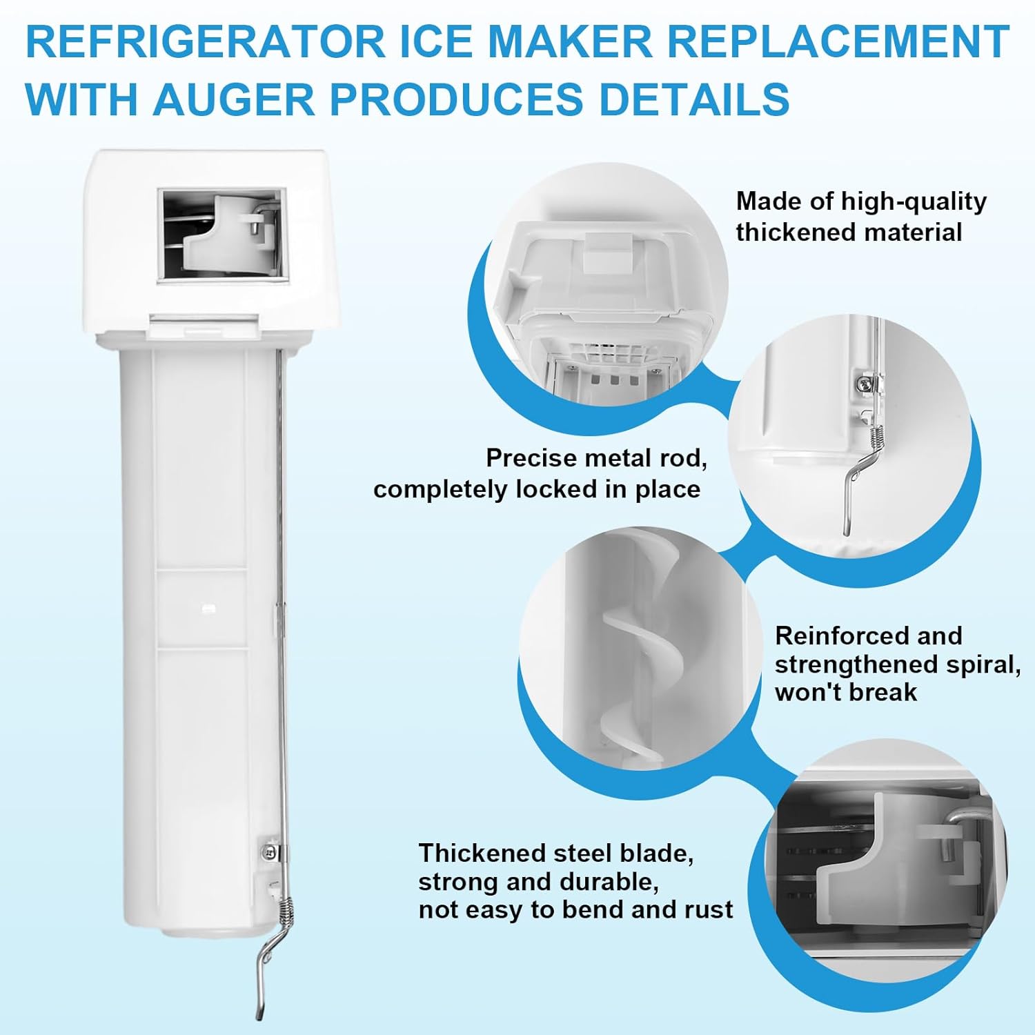 Upgraded DA97-14504C Refrigerator Ice Bucket Replacement for Samsung Ice Maker Replacement Ice Container Assy Tray & Auger Assembly for RF23HCEDBSR RF22KREDBSR RF23J9011SR Ice Bin