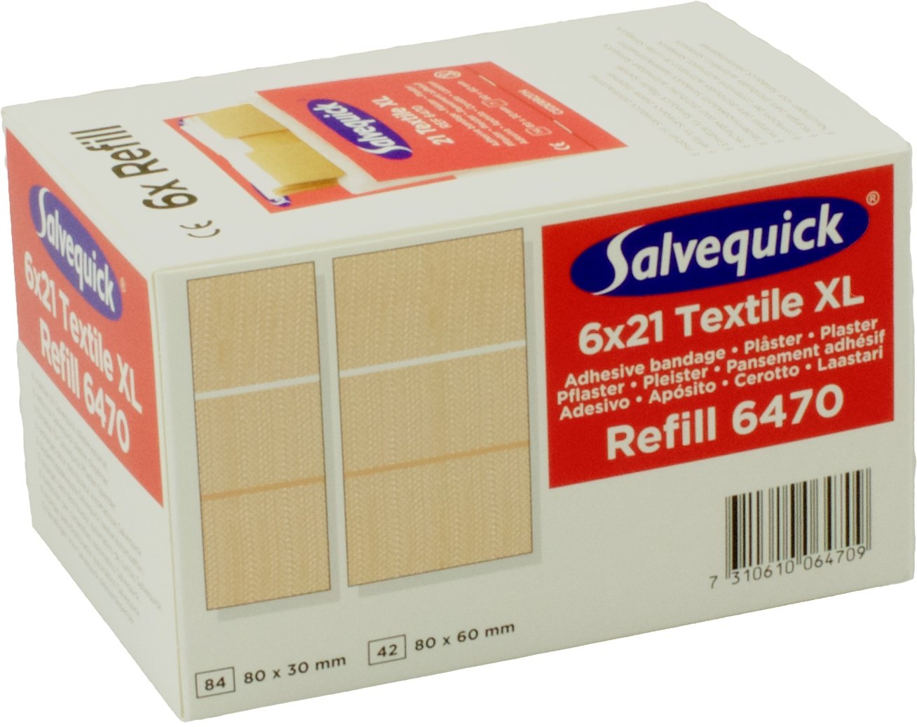 Salvequick - Pflasterspender und refills (6 x 6470 Stipes, elastisch XL)