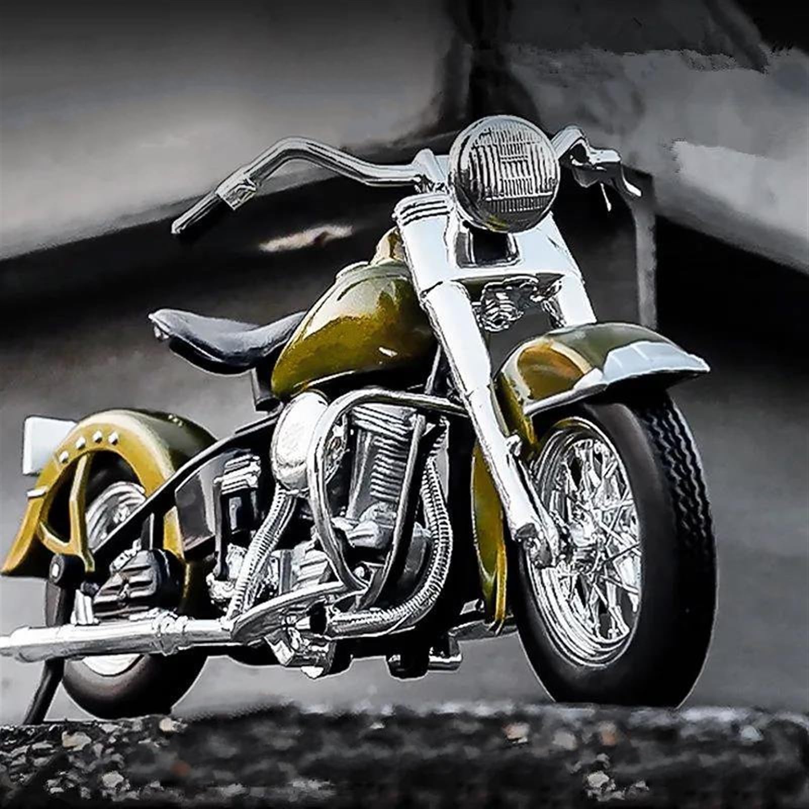SEYXF Motorbike Toy Motorcycle Simulation Diecast Model Collection Gift 1/18 for Harley for Davidson for Hydra Glide 74FL 1953(Green Retail Box)