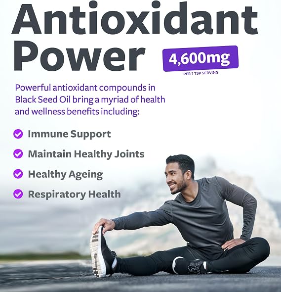USDA Organic Black Seed Oil Liquid 1000mg per Serving (48 Servings) | Thymoquinone-Rich Pure Nigella Sativa Black Cumin Seed Oil for Beauty Immune & Overall Wellness Support (Unflavored)