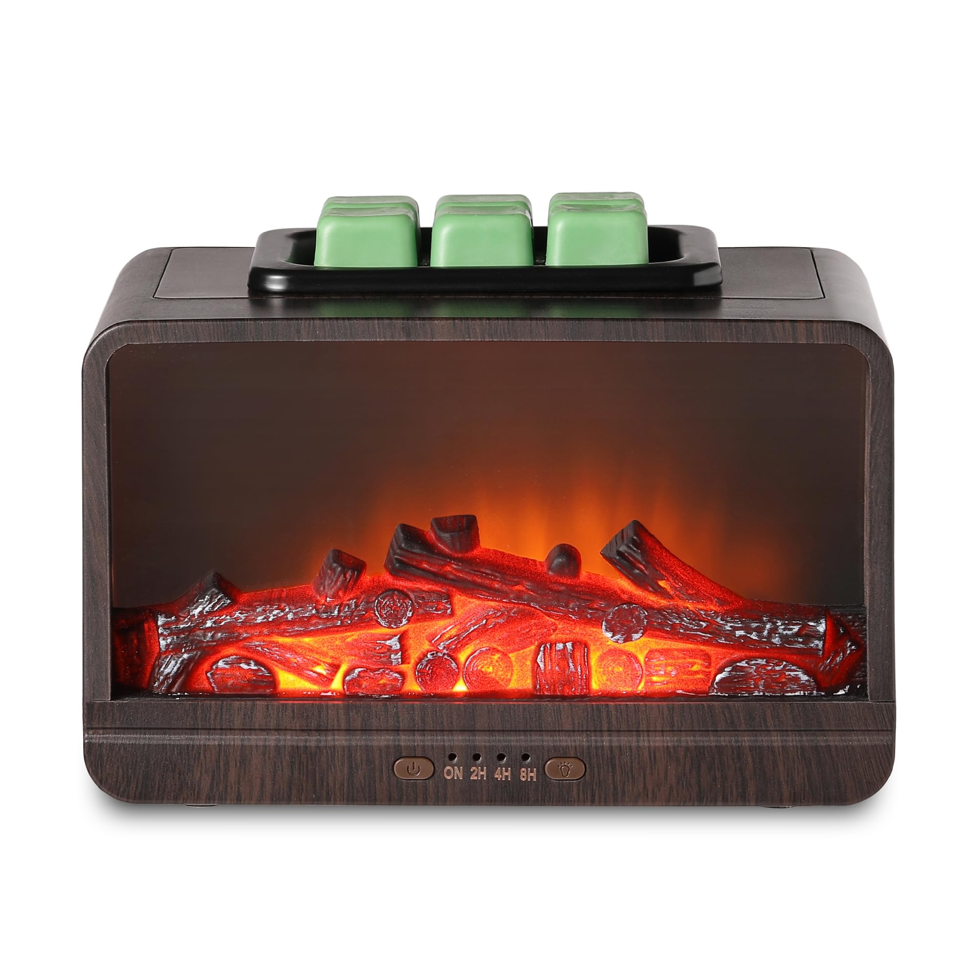 Anna's Whimsy Electric Wax Melt Warmer, Cute Little PTC Heating Fireplace with Dynamic Flame and Removable Tray, Scentsy Candle Warmer for Relaxing Cozy Home Decor for Bedroom Office Bathroom (Brown)