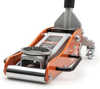 TONDA Low Profile Floor Jack, 2 Ton Aluminum and Steel Hydraulic Car Jack with Dual Pump System, Rapid Lift, Orange