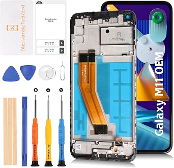 شاشة M11 OEM LCD +إطار لـ Samsung Galaxy M11 SM-M115F M115M 6.4 "شاشة LCD استبدال محول الأرقام باللمس طقم تجميع LCD الأصلي