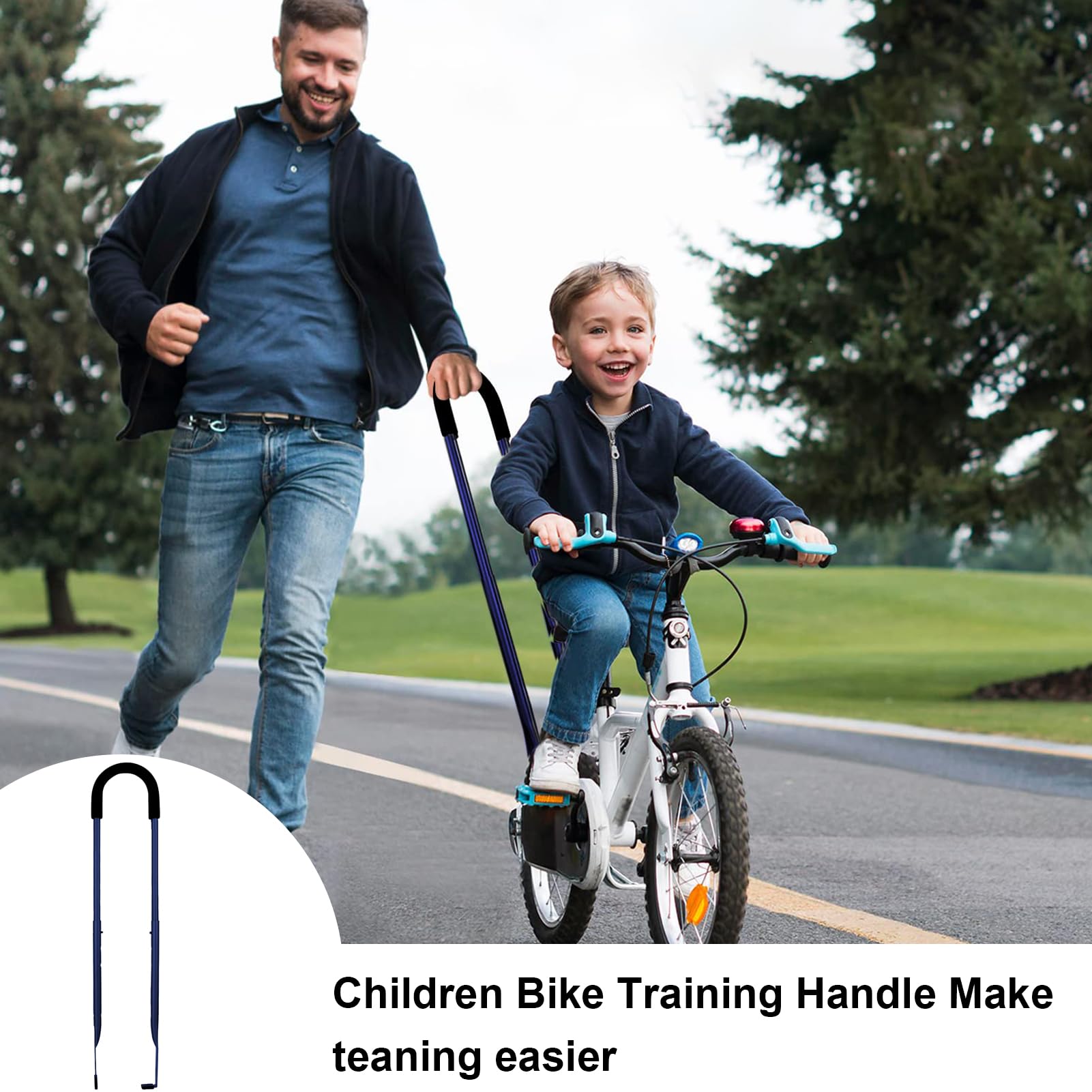 Uchwyt do trenera bezpieczeństwa roweru dla dzieci antypoślizgowa gąbka owinięta wytrzymałością dzieci jazda na rowerze nauka rower balans push bar akcesoria rowerowe