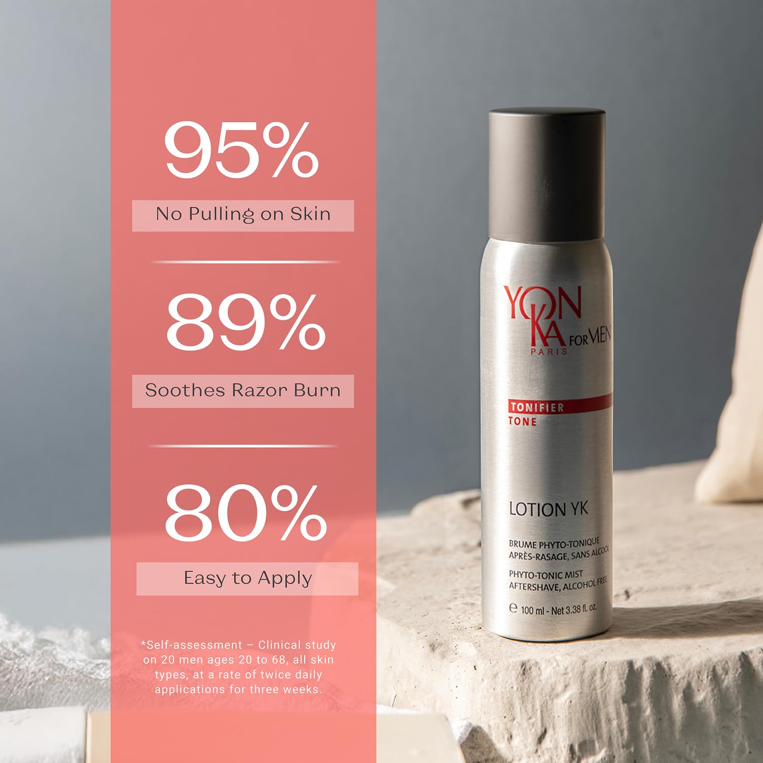 Yonka Men's Lotion Phyto-Tonic | Alcohol-Free Aftershave Spray & Soothing Toner | Revitalizing Daily Care for All Skin Types | 3.38 fl oz