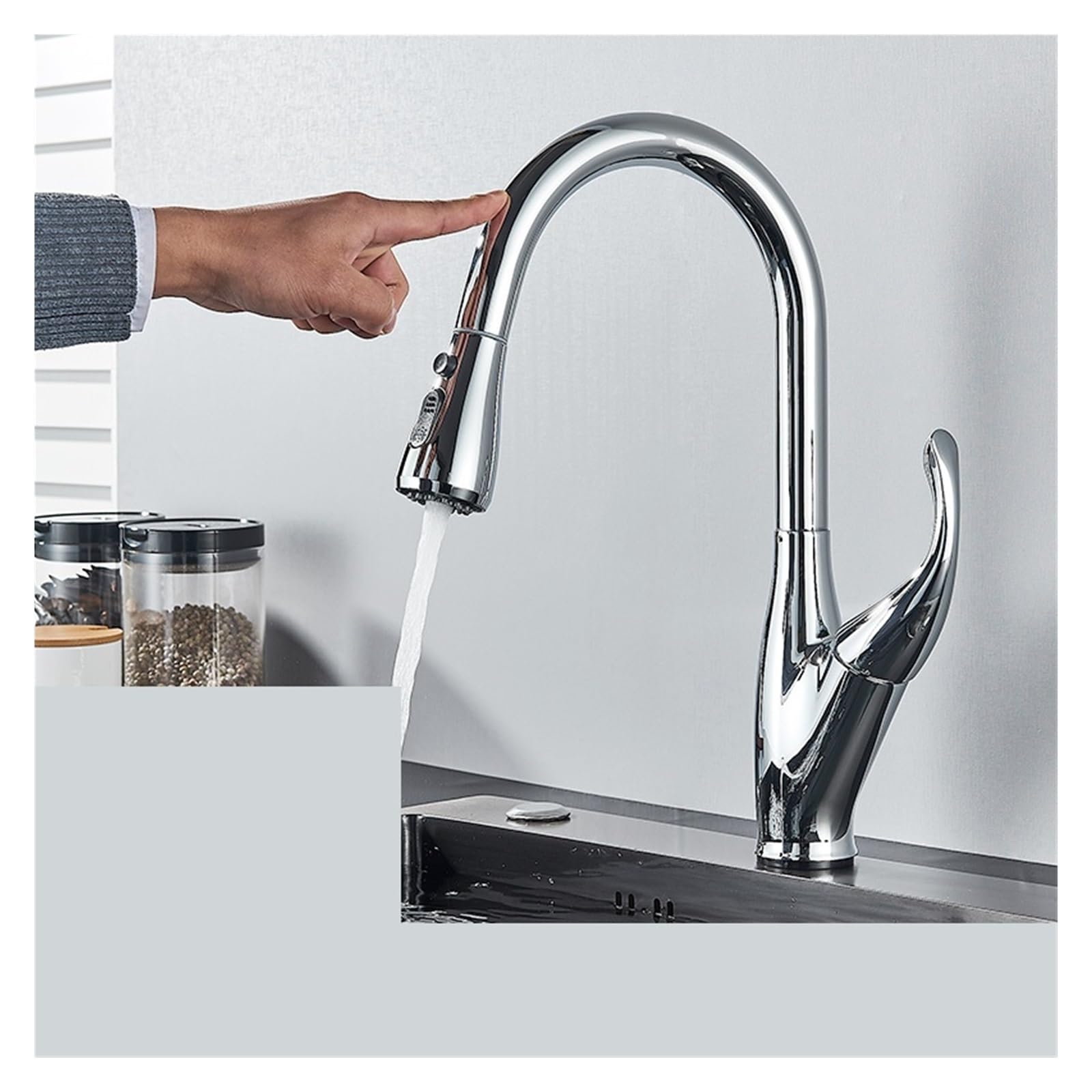 ZQFHSX Matte Black TOU Sensor Faucets Sensitive Smart Control Faucet Mixer Tap Sink Taps(Sensor-Rome) LWX