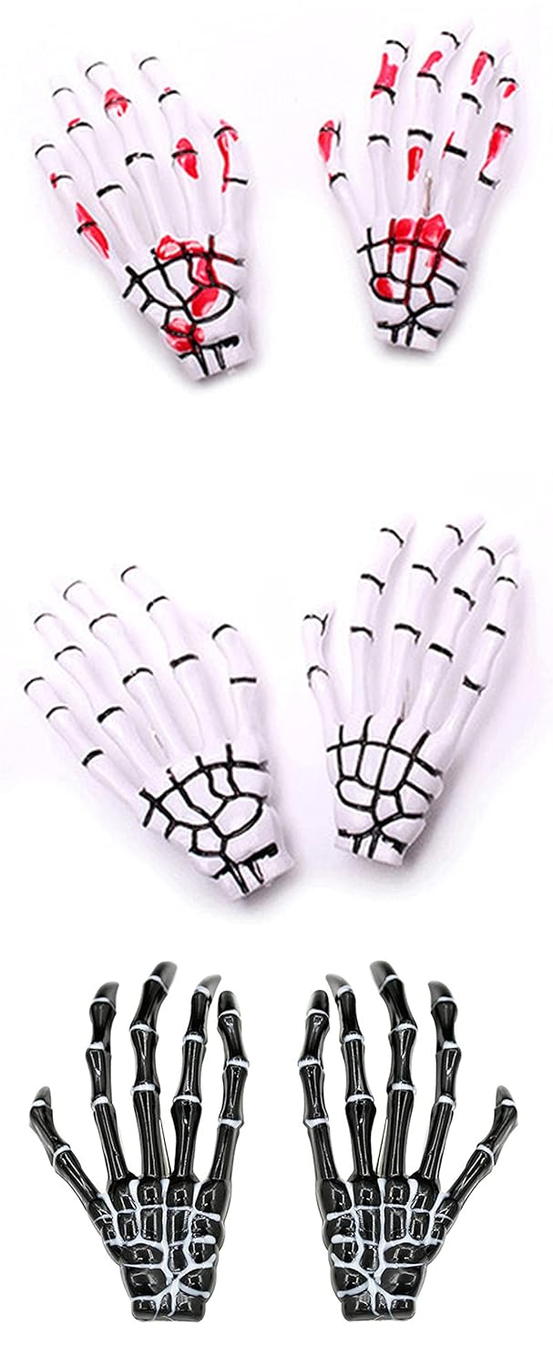 Xansema Women Girls Skeleton Hand Hair Clips Skull Hand