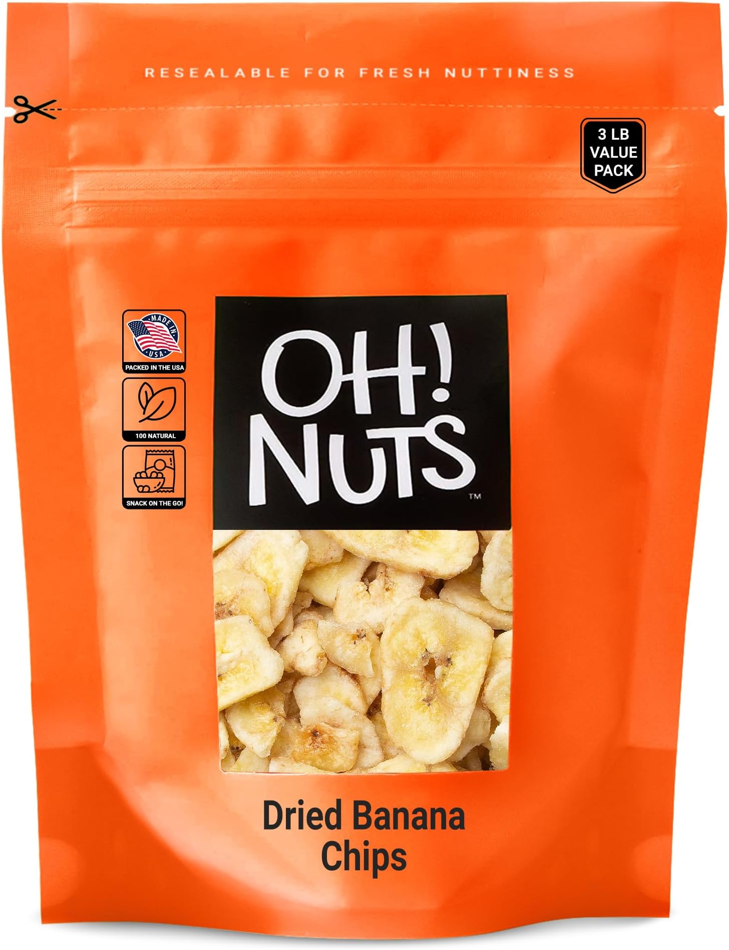 Kidu Organic Sweetened Dried Banana Chips 32 Ounce