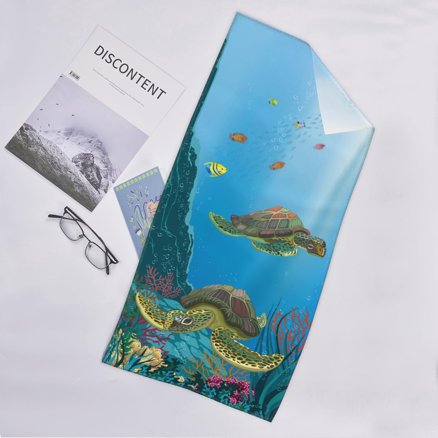 Sea Turtles Hand Towels for Bathroom Blue 14x28 Inch, Nautical Decor Beach Ocean Bath Hand Towels Decorative Set of 2 for Farmhouse Gym Kitchen Hotel Home Decorations - Image 6