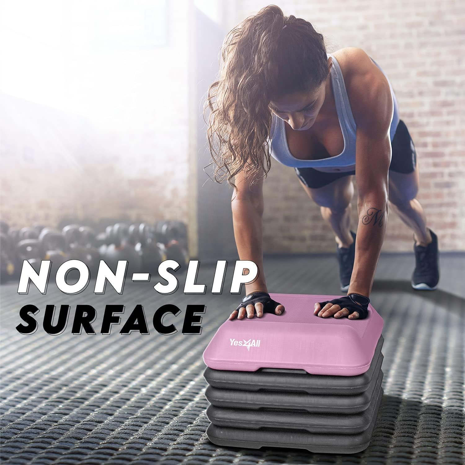 Yes4All Step Aerobica Aerobic Stepboard 3 Gradini Regolabili Altezza 10cm 15cm 20cm Stepper Fitness