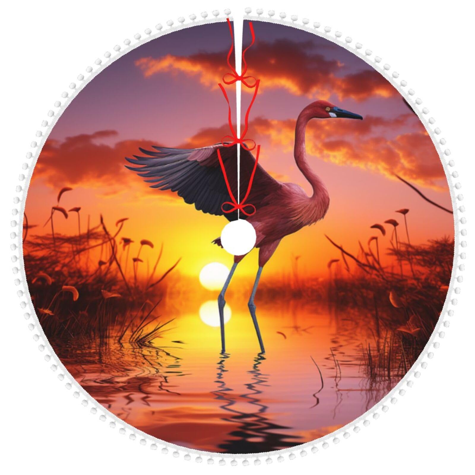 Tapis de sapin de Noël flamant rose pour un salon festif et chaleureux
