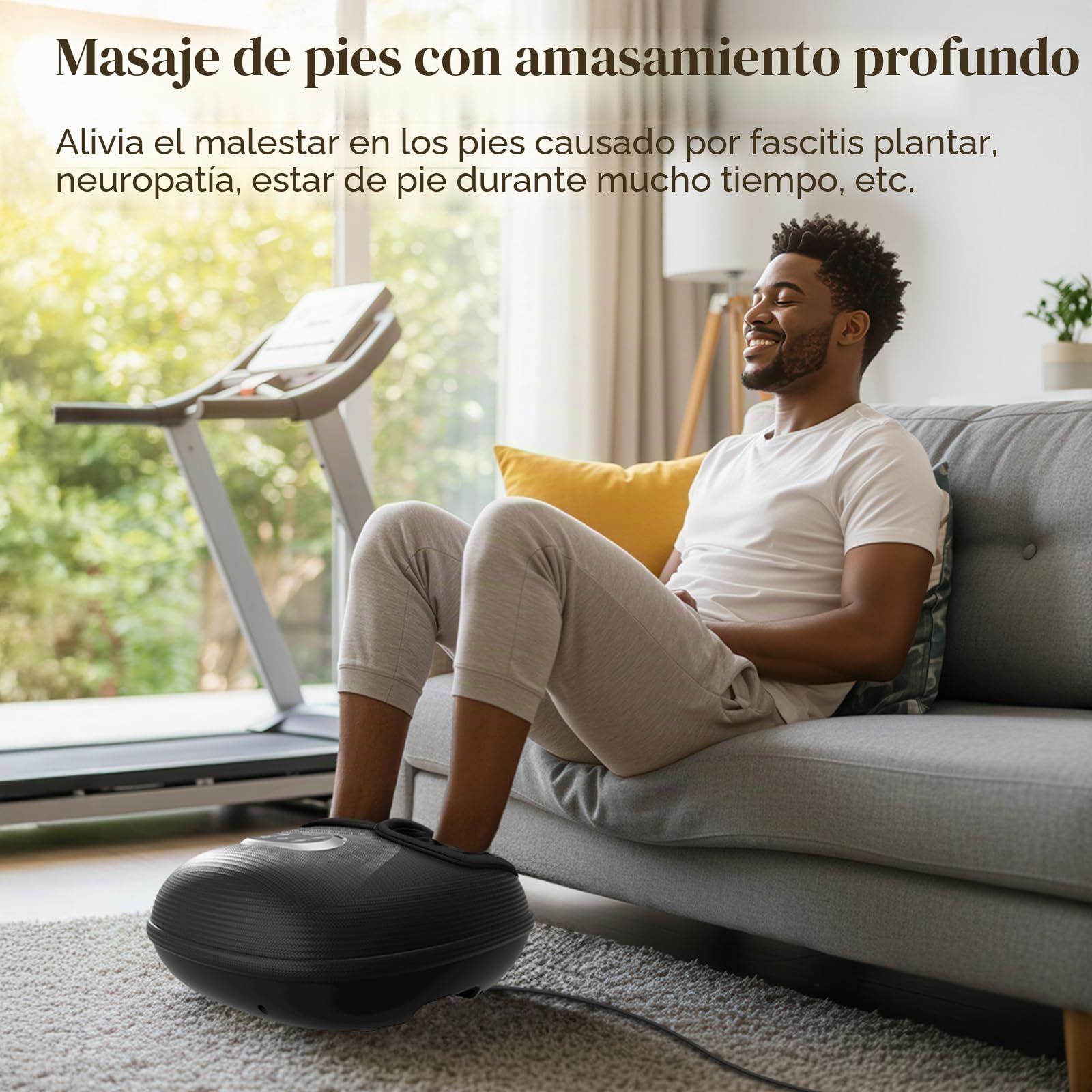CuPiLo Máquina Masajeador de Pies Shiatsu con Calor, Vibración Ajustable y Compresión para Aliviar el Dolor de Neuropatía, Fascitis Plantar y Tensión Muscular