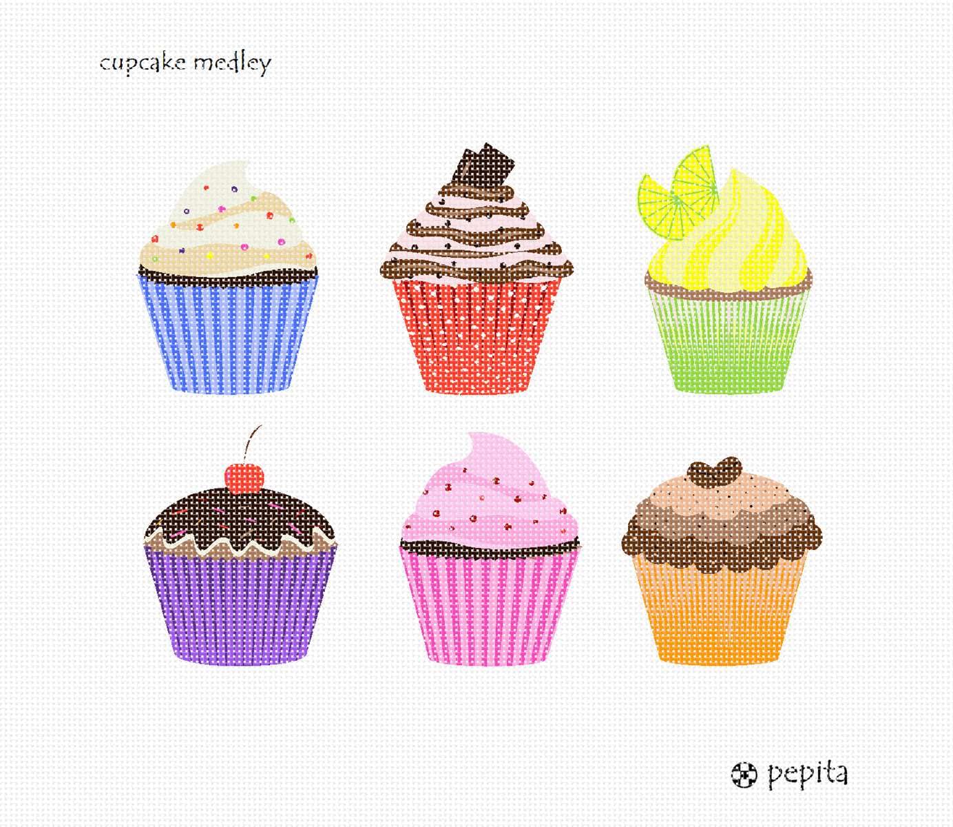 Pepita Needlepoint kit: Cupcake Medley, 12
