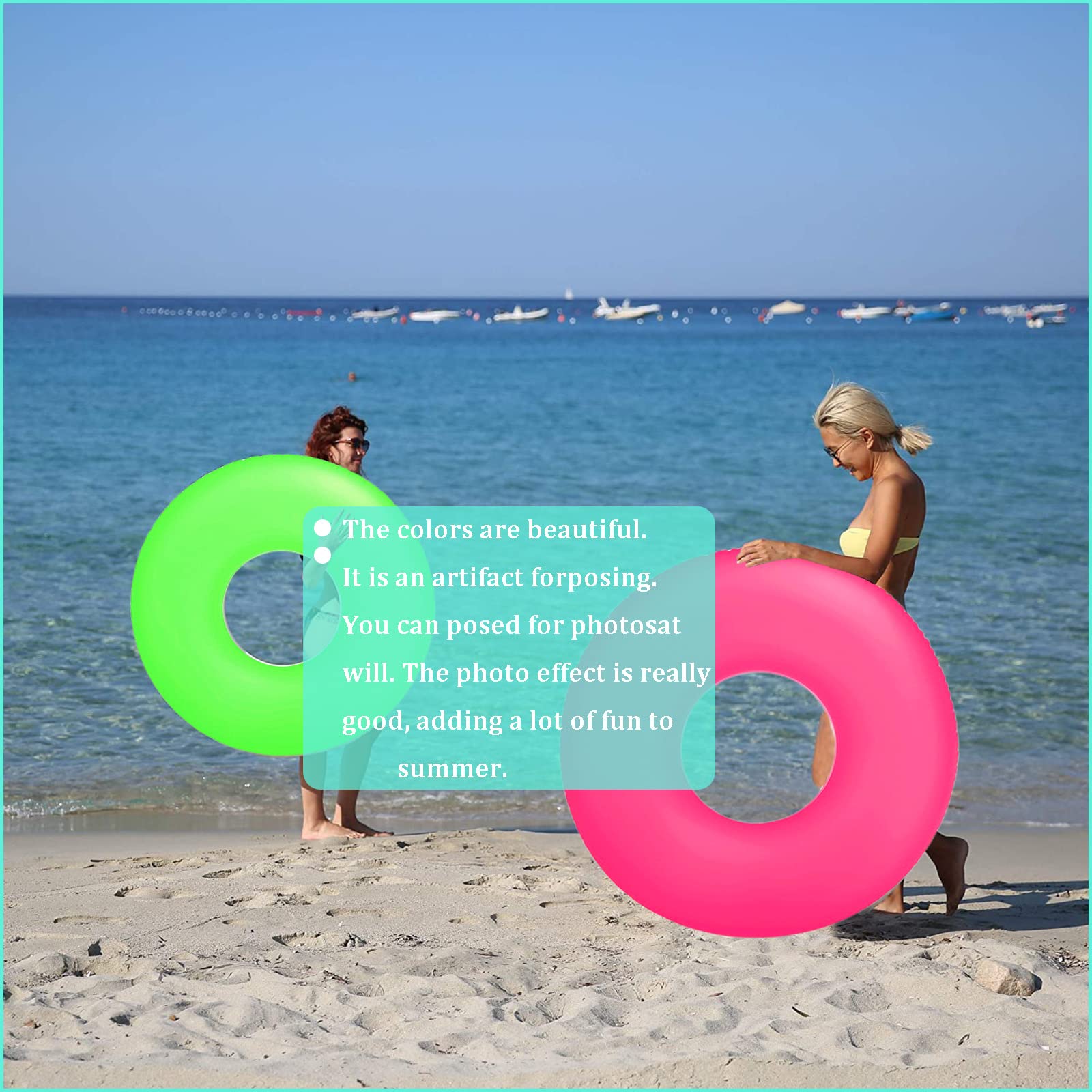 Anello da nuoto gonfiabile per bambini, adulti, materasso ad aria per piscina, giocattolo acquatico, gonfiabile, per ragazzi, ragazze, estate, piscina, spiaggia di sabbia