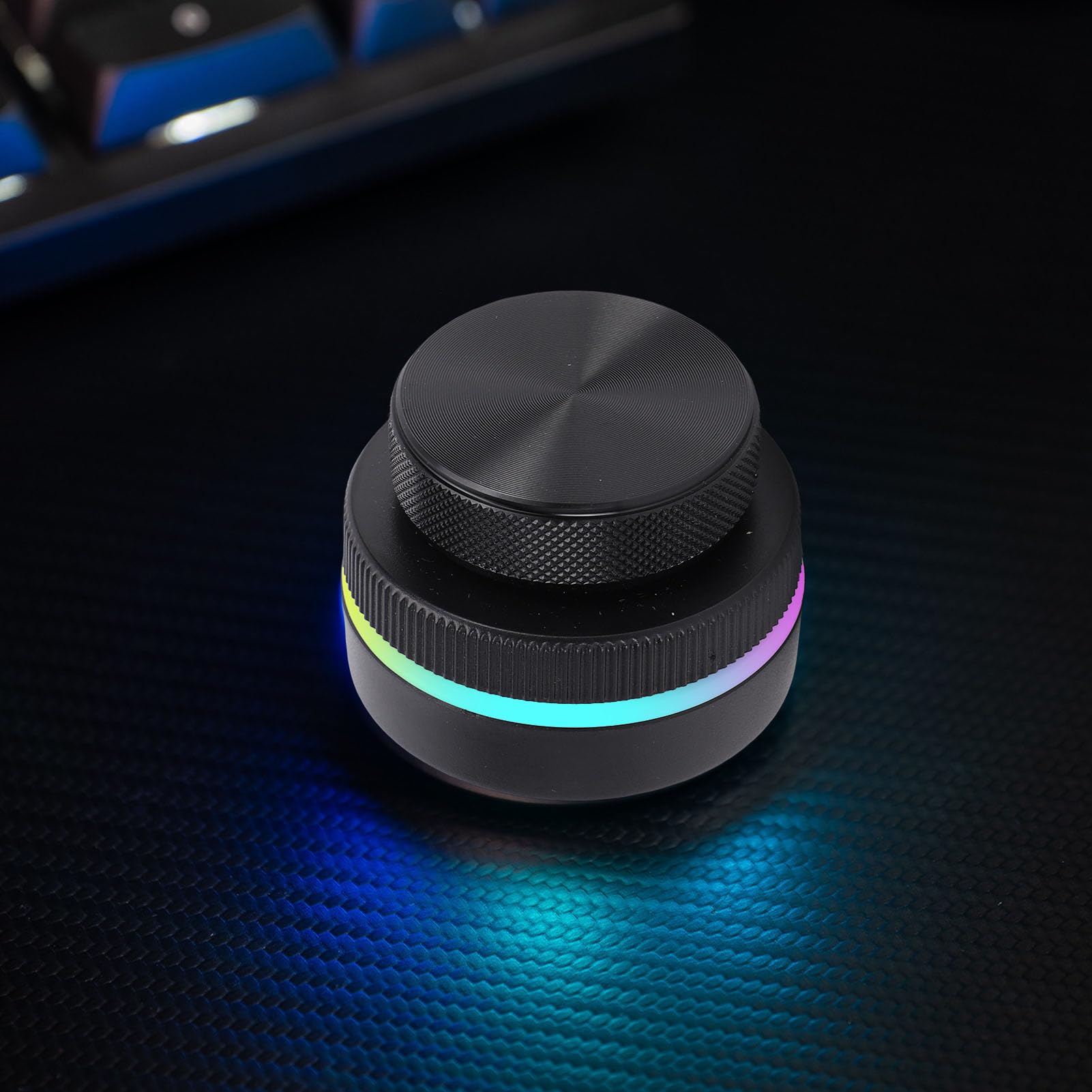 Goshyda Manopola di Controllo Personalizzabile con Luce RGB, Manopola del Volume del Controller Multimediale USB C Bluetooth 2.4G, per Android per OSX per Wins