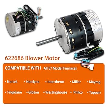 B1461 つゆくさ 622686 Blower Motor 1/2 HP Compatible with Nortek Nordyne