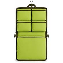 DEPOZA 6-Compartment Hanging Travel Organizer with Hook Luggage Sleeve