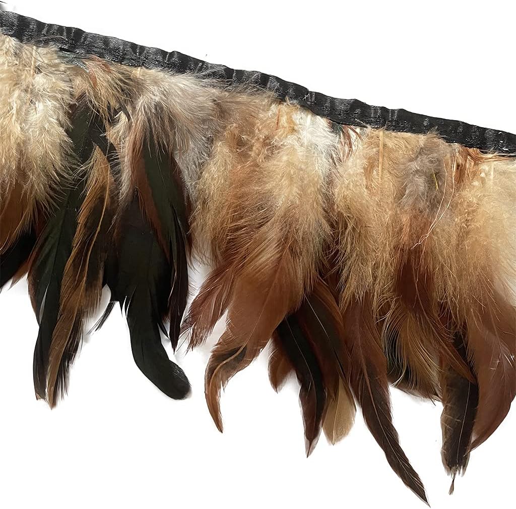 Natural 5yard 5-7inch Rooster Feather Fringe Trim for Dress Sewing Crafts Costumes Accessories Party Supplies Festival Decoration