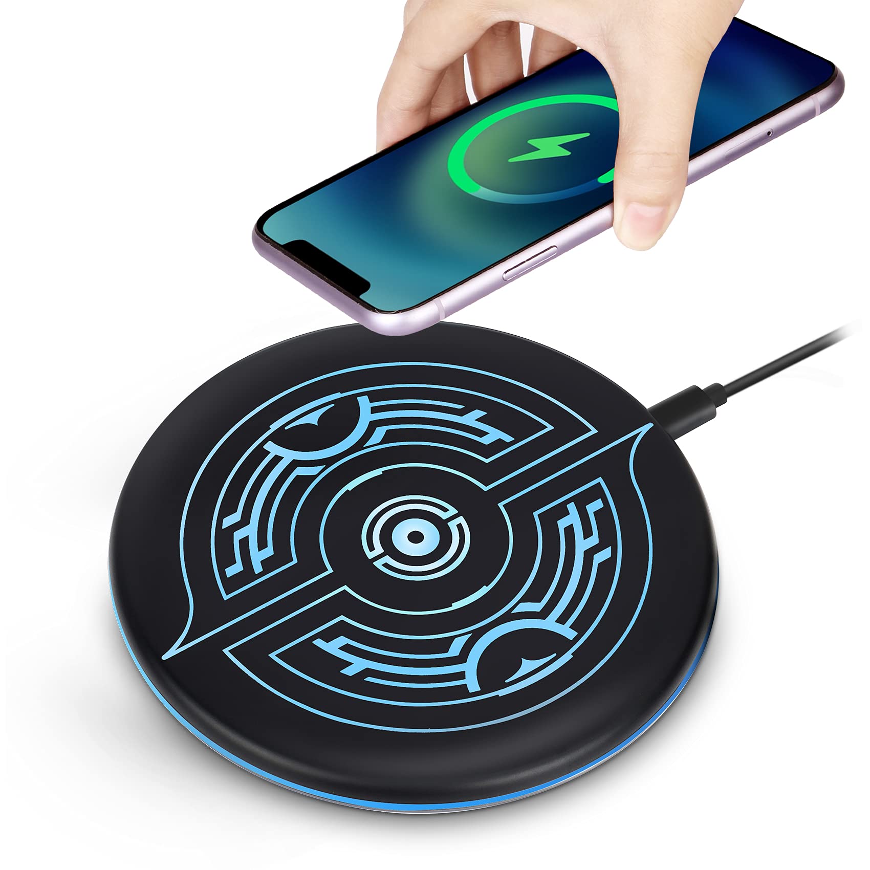 Magic Wireless Charger, Ultra Slim Wireless Charger, Magic Array Universal Wireless Charging Pad for iPhone 12/11 Pro/Max/Xs Max/XR/XS/X/8/8 Plus, Samsung S20/S10/S9/S8/Note 10(Adapter NOT Included)