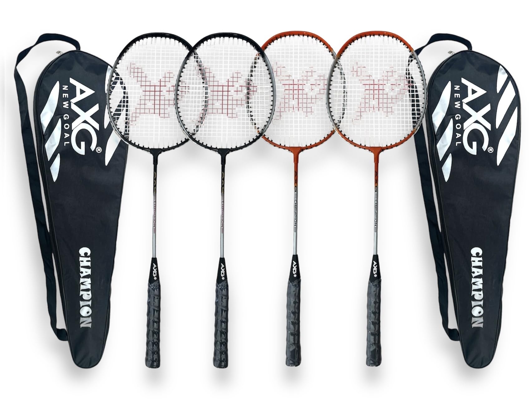 AXG NEW GOAL Isometric Champion Tenacious Wide Body Multicolor Strung Badminton Racquet (Pack of: 4, 125 g) (Multicolor)-picture-25