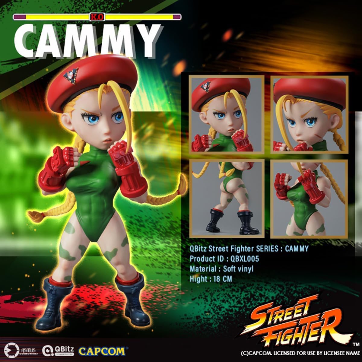 HiPlay Asmus Toys Street Fighter QBITZ XL Series Cammy QBXL005 Action Figures