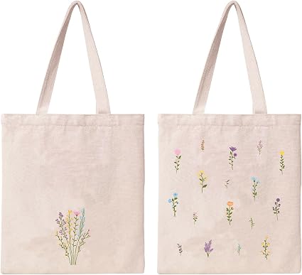 flower canvas tote bag