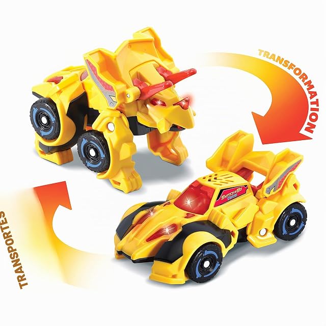 Foto 4 de 8 de VTech - Switch&Go Dinos Tino el tricerátops bólido, Dinosaurios y Figuras de acción, Juguete transformable 2…