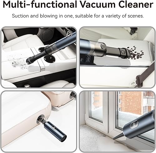 Miniatura 4 de Aspirador de coche de alta potencia, aspiradora portátil inalámbrica 3 en 1, potente aspiradora de mano inalámbrica de 13000 PA con luz LED,