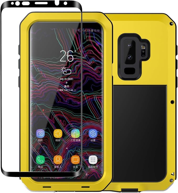 Galaxy S9 Plus Case,Tomplus Armor Tank Aluminum Metal Shockproof Military Heavy Duty Protector Cover Hard Case for Samsung Galaxy S9 Plus Yellow: Buy Online at Best Price in UAE