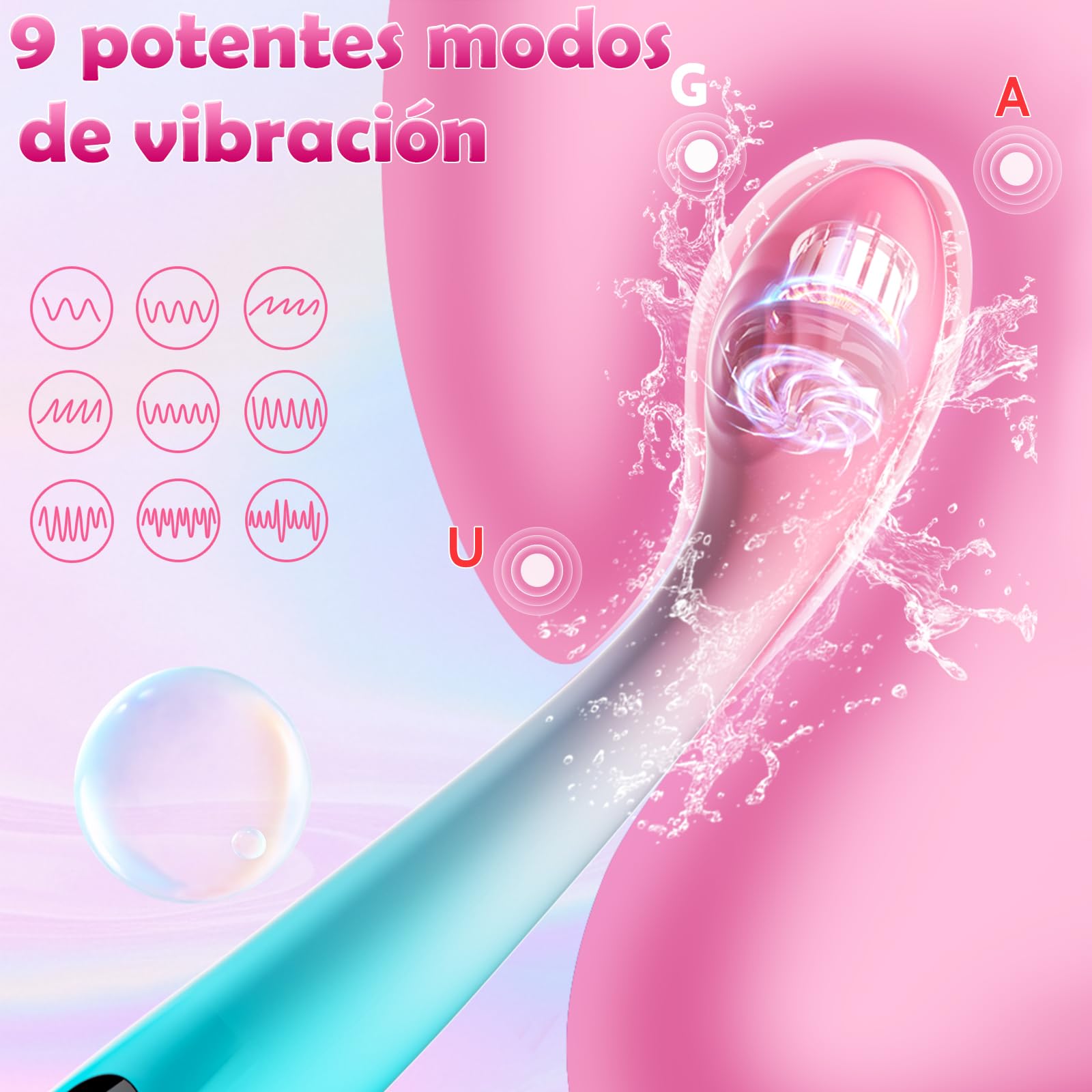 Sex Toýs Vibrador Femenino - Consolador Vibrador para Mujeres y Parejas, Set de Juguetes Eróticos Masculinos Gay Liver Gate Plug con 9 Patrones de Vibración, Estimulador del Clítoris y Punto G
