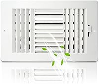 FanGoFast 10x6 Adjustable 3-Way Ceiling Register Vent - ABS Plastic Air Vent Cover w/Manual Control for Home HVAC, Bathroom, Office