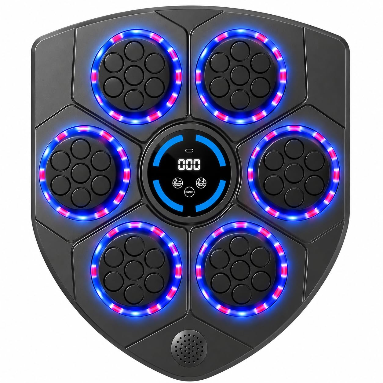 Macchina da Boxe Musicale da Parete | Bersaglio Elettronico, Luci RGB, 9 Velocità e Modalità Ritmo, Include Guantoni, Per Casa, Fitness e Riflessi