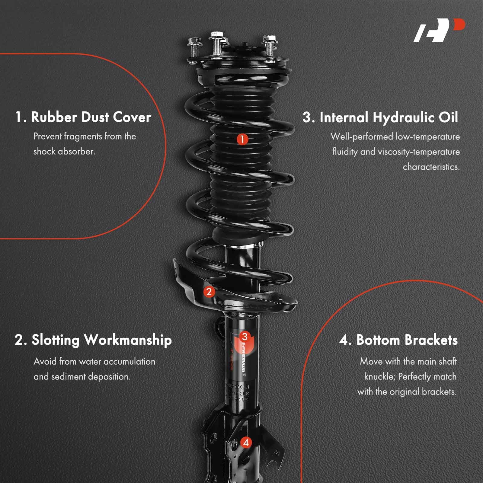 Full Set (4) Strut Coil Spring Assemblies – For 2007-2012 Acura RDX – Front & Rear – Findauto