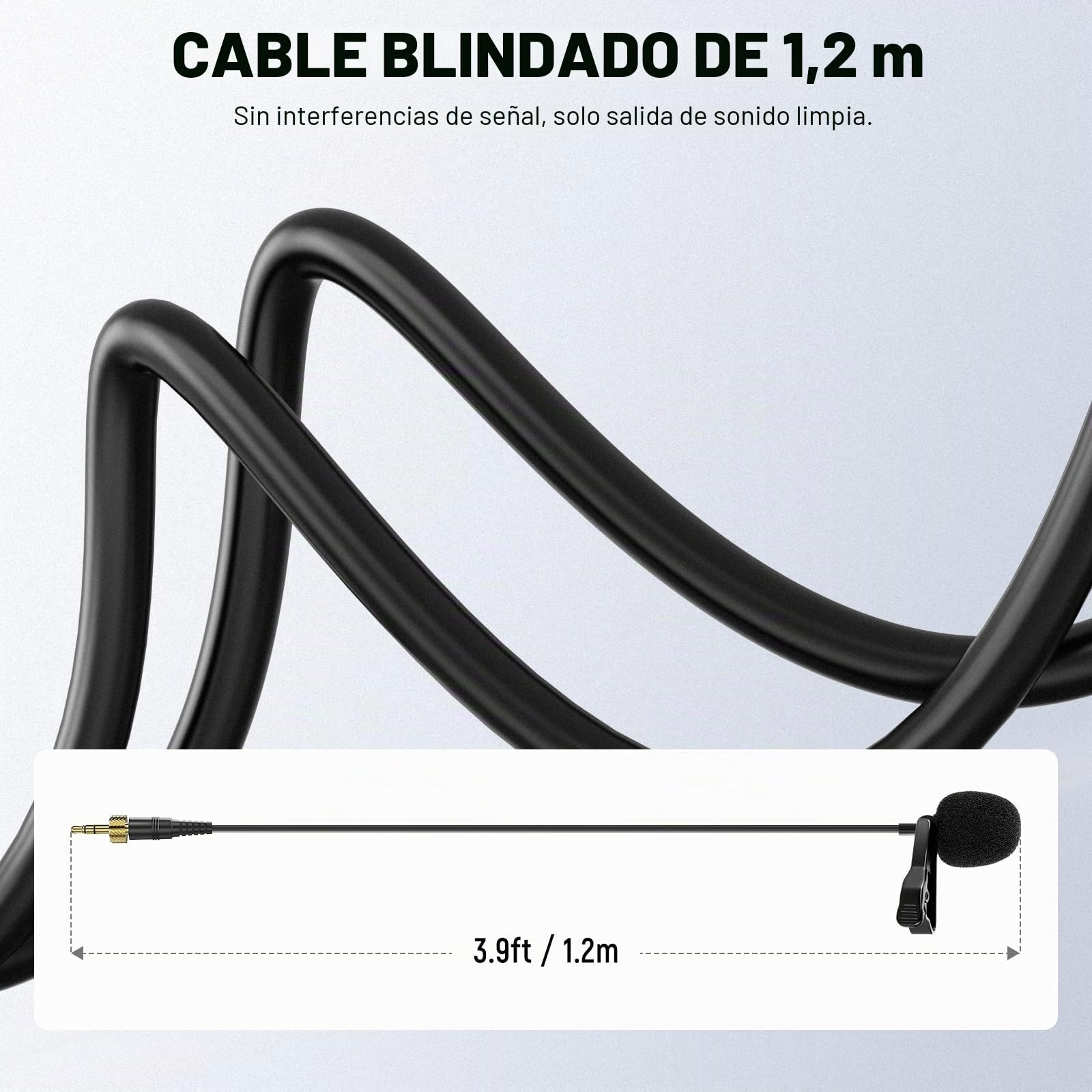 NEEWER Micrófono Lavalier Solapa (Paquete de 2), Cable Clip On Micrófono Lav Condensador Omnidireccional Compatible con Rode GO II dji Wireless Inalámbrico Transmisor Mic para Youtube Live Stream,CM5