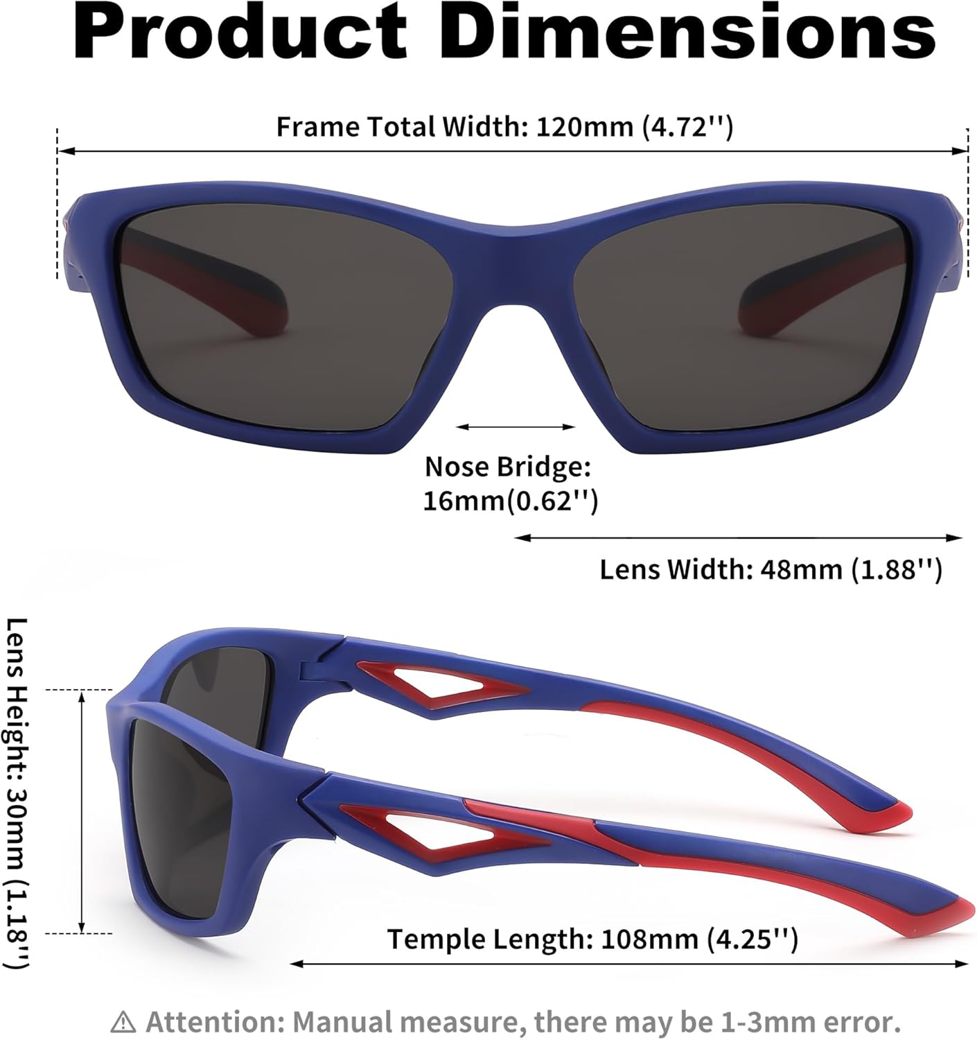 FEISEDY Kids Polarized Sunglasses TR90 Sports Cycling Glasses UV400 for Boys Girls Age 3-10 B0160
