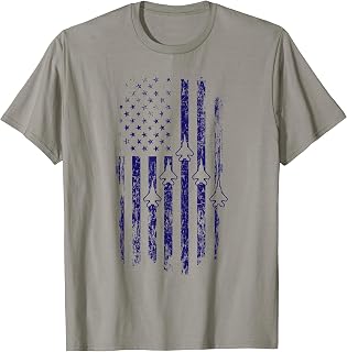 American Flag Fighter Jet Flyover USA Military Aircraft T-Shirt