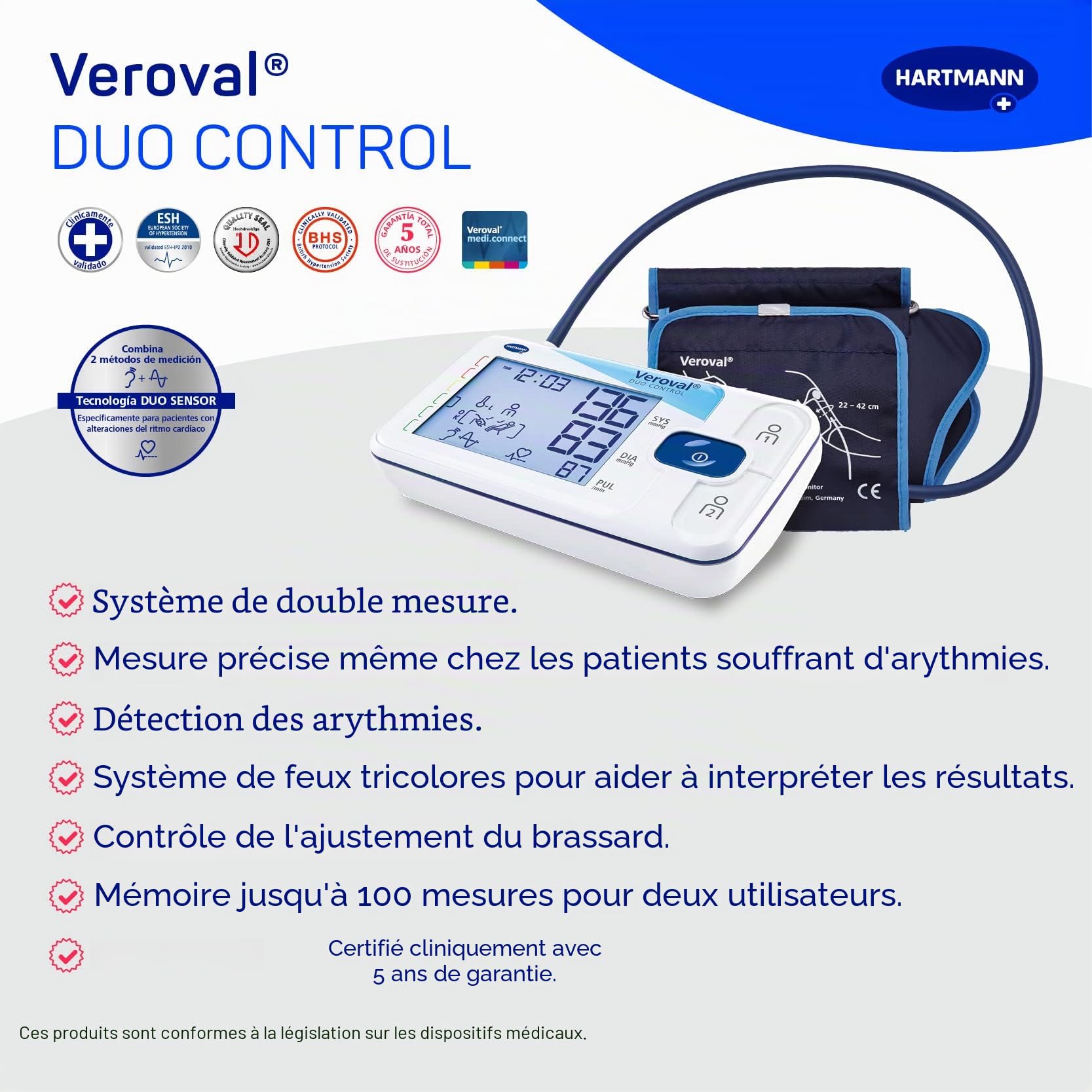 Veroval Tensiometr Duo Control T/M 22-32