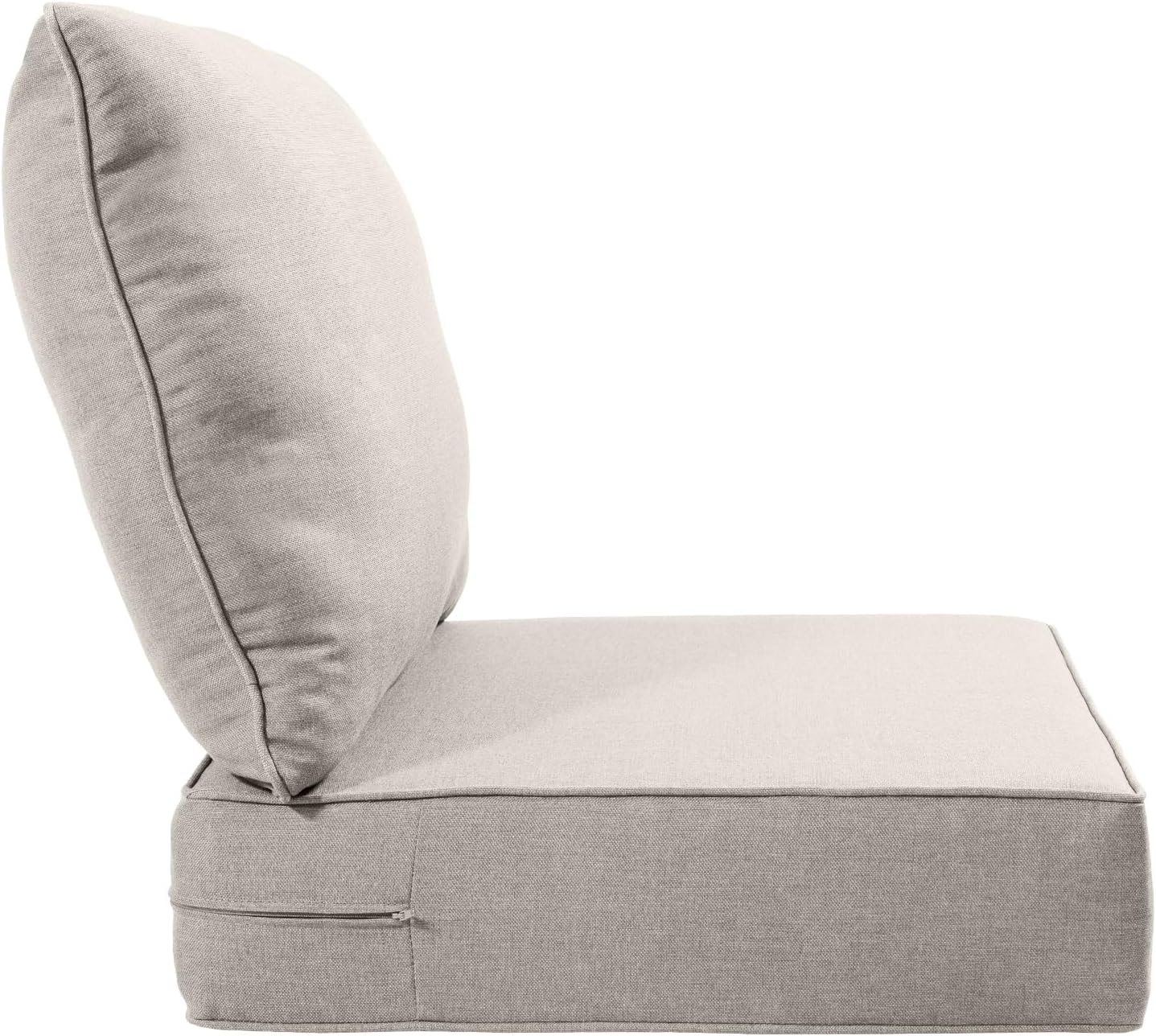 Luxury 24x24x6 Inch Outdoor Chair Cushions - Water&UV&Fade Resistant 1 Set Zippered Patio Back&Seat Cushion for Rattan Dining Rocking Swivel Chairs Loveseat Couch Sectional Sofa - Beige