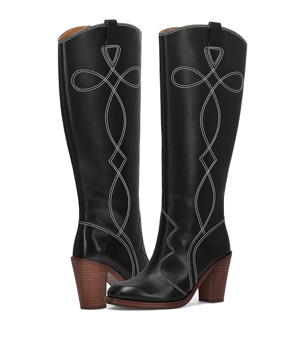 Frye Women's Corinne Tall Deco Stitch Fashion Boot, Black - Cerano Leather - 7M by Frye - Image 9
