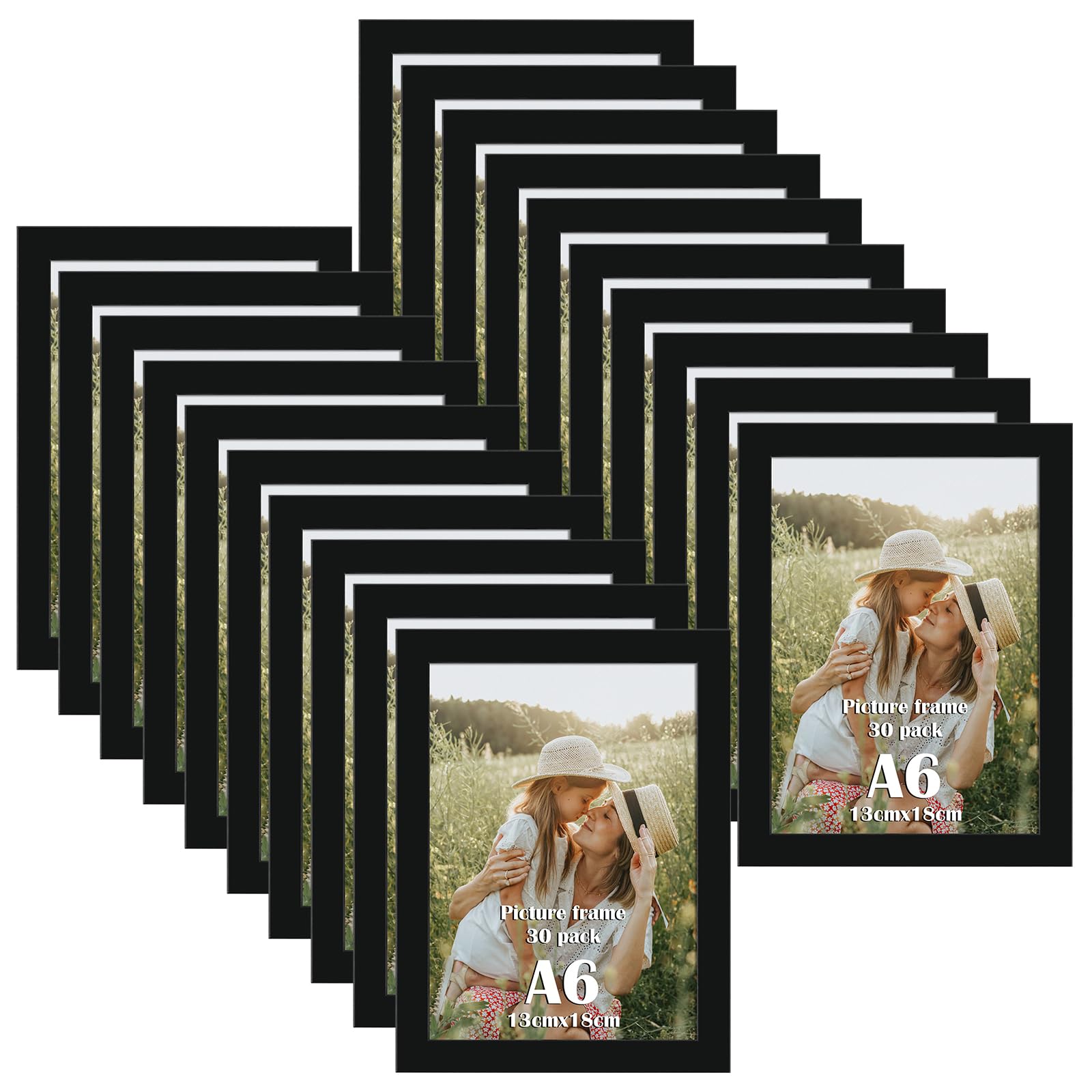 Cadre photo bois massif 13x18 cm DAJAVE haute finition pour bureau et salon