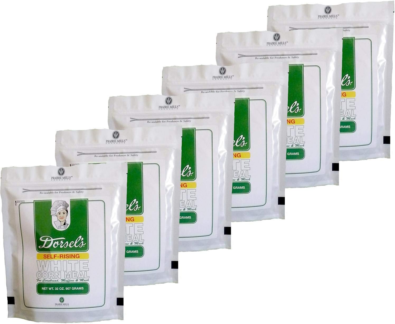 White Corn Meal Self-Rising Quality in Re-Sealable Pouches by Dorsel (32 oz., 6 pk.)