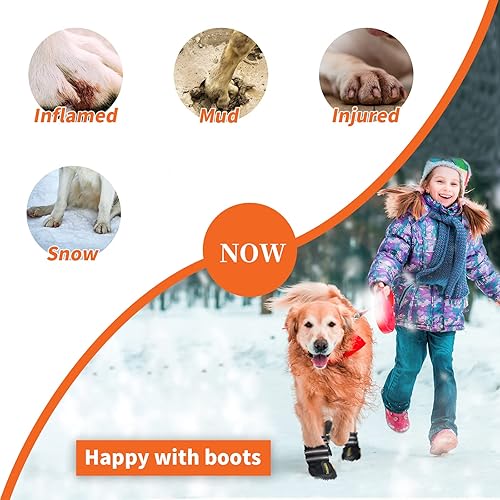Miniatura 5 de DcOaGt Dog Shoes for Large Dogs, Waterproof Anti-Slip Dog Boots & Paw Protectors for Hot Pavement Summer Winter Snow, Breathable and Reflective Dog
