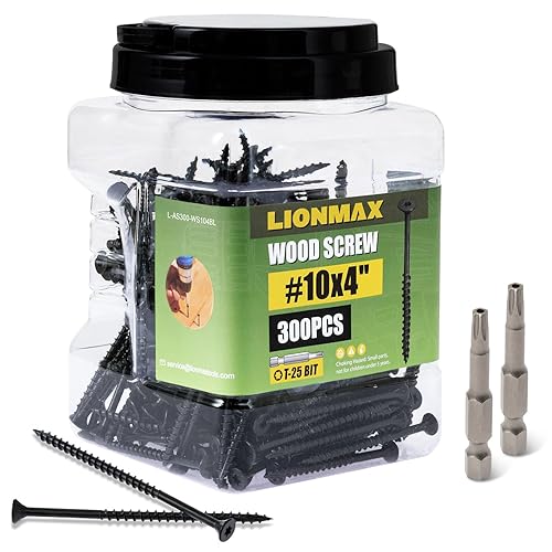 Miniatura 69 de LIONMAX Tornillos de cubierta de 3 pulgadas, tornillos para madera #10 x 3, 50 unidades, resistentes a la corrosión, revestimiento de epoxi