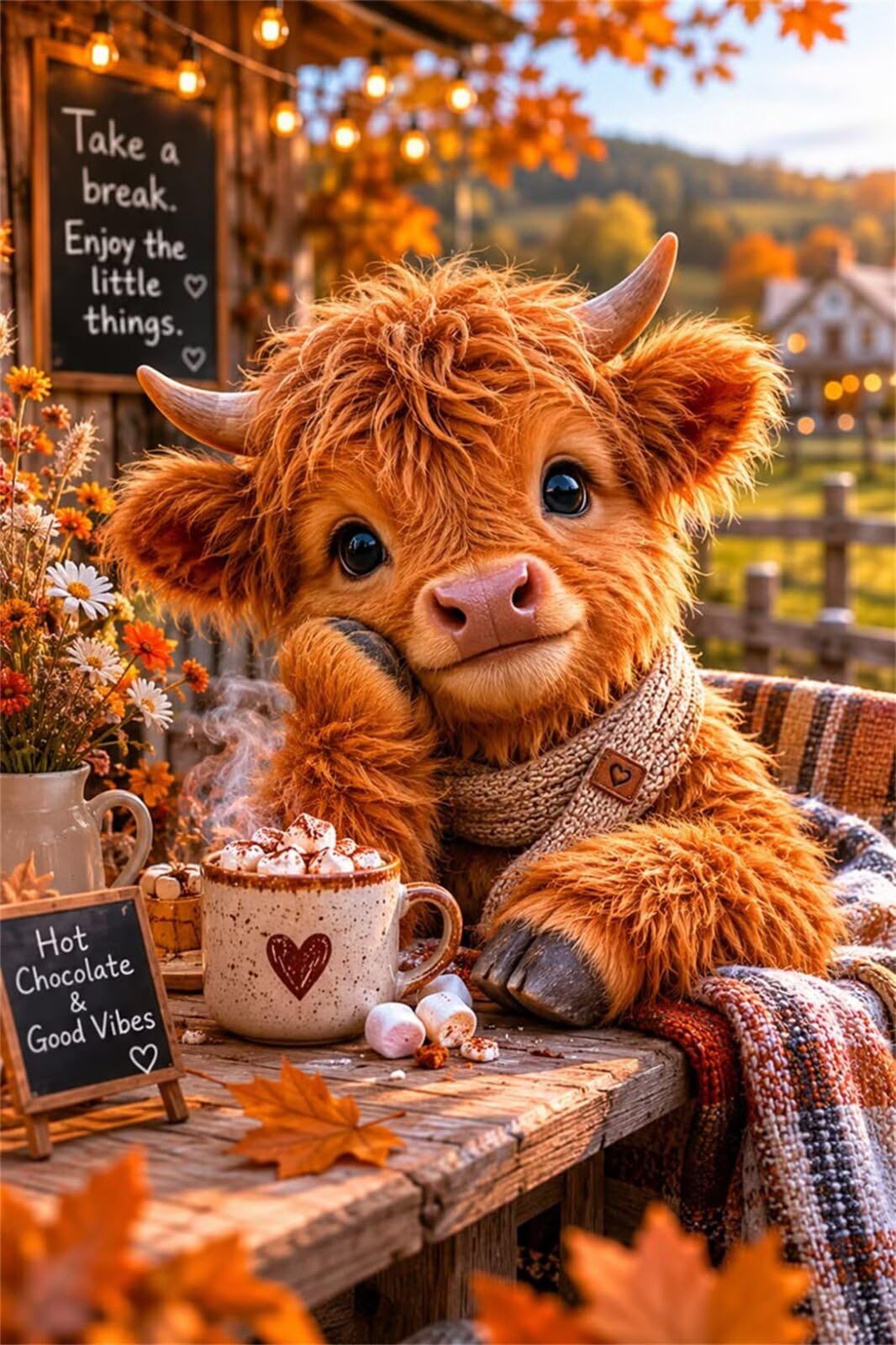 Puzzle 2000 Piezas para Adultos y Familia, Rompecabezas de Vaca Hoja Arce, 100x70 cm, Juego de Mesa de Descompresión y Pasatiempo, Regalo Creativo Navidad y Cumpleaños