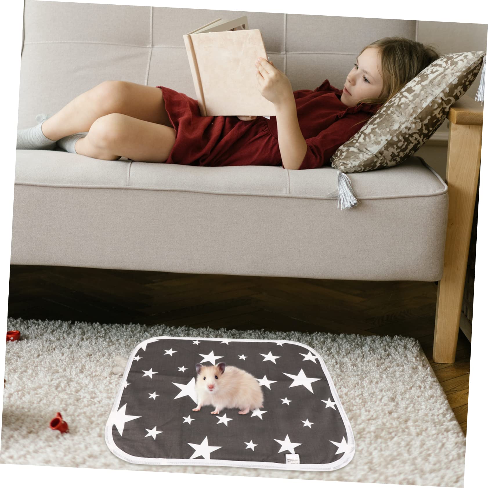 SUPVOX 6pezzi Tappetini Lavabili per Accessori per Gabbiette Animali Comodi Tappetini per Addestramento Assorbenti e Riutilizzabili per Criceti e Conigli