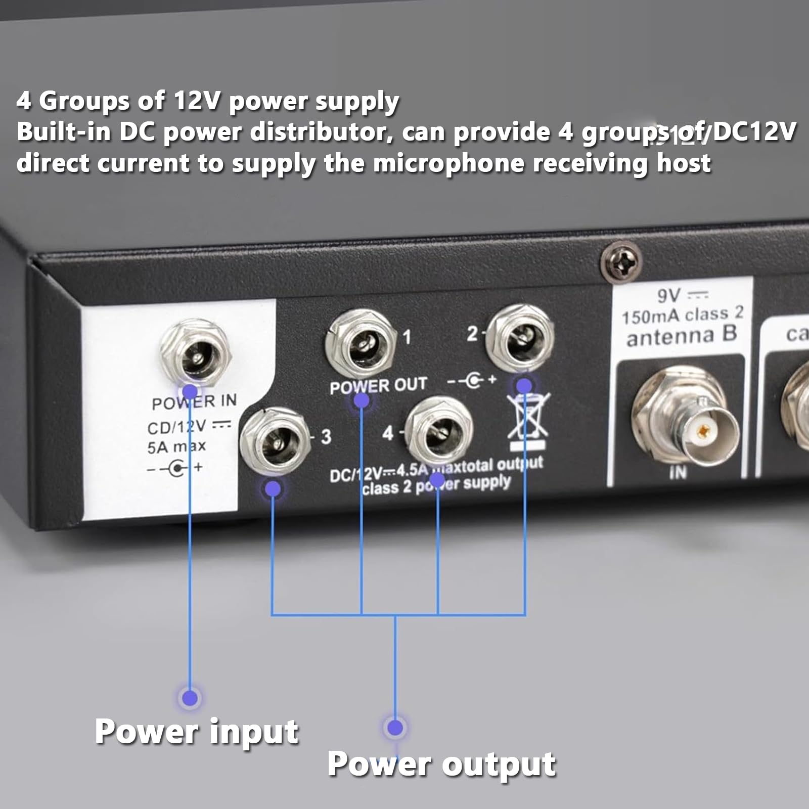 Amplificatore di Segnale per Microfono a 8 Canali, Processore Audio Digitale 4 Ingressi/8 Uscite, Copre La Gamma di Frequenza 400-950 MHz, USB, WiFi E RS485/232, per Palcoscenici