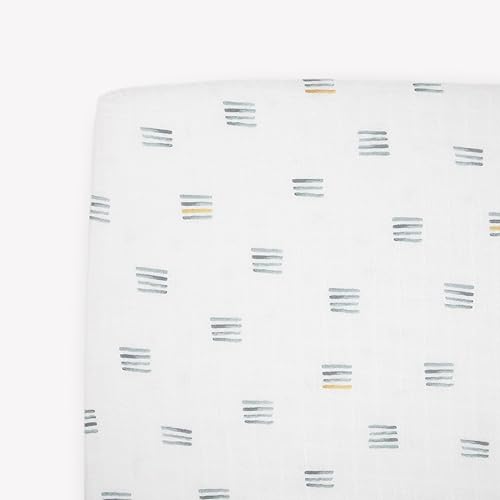 Little Unicorn Sábana bajera ajustable de muselina de algodón para cuna, súper suave, tamaño para colchón estándar de cuna de bebé y cama para niños