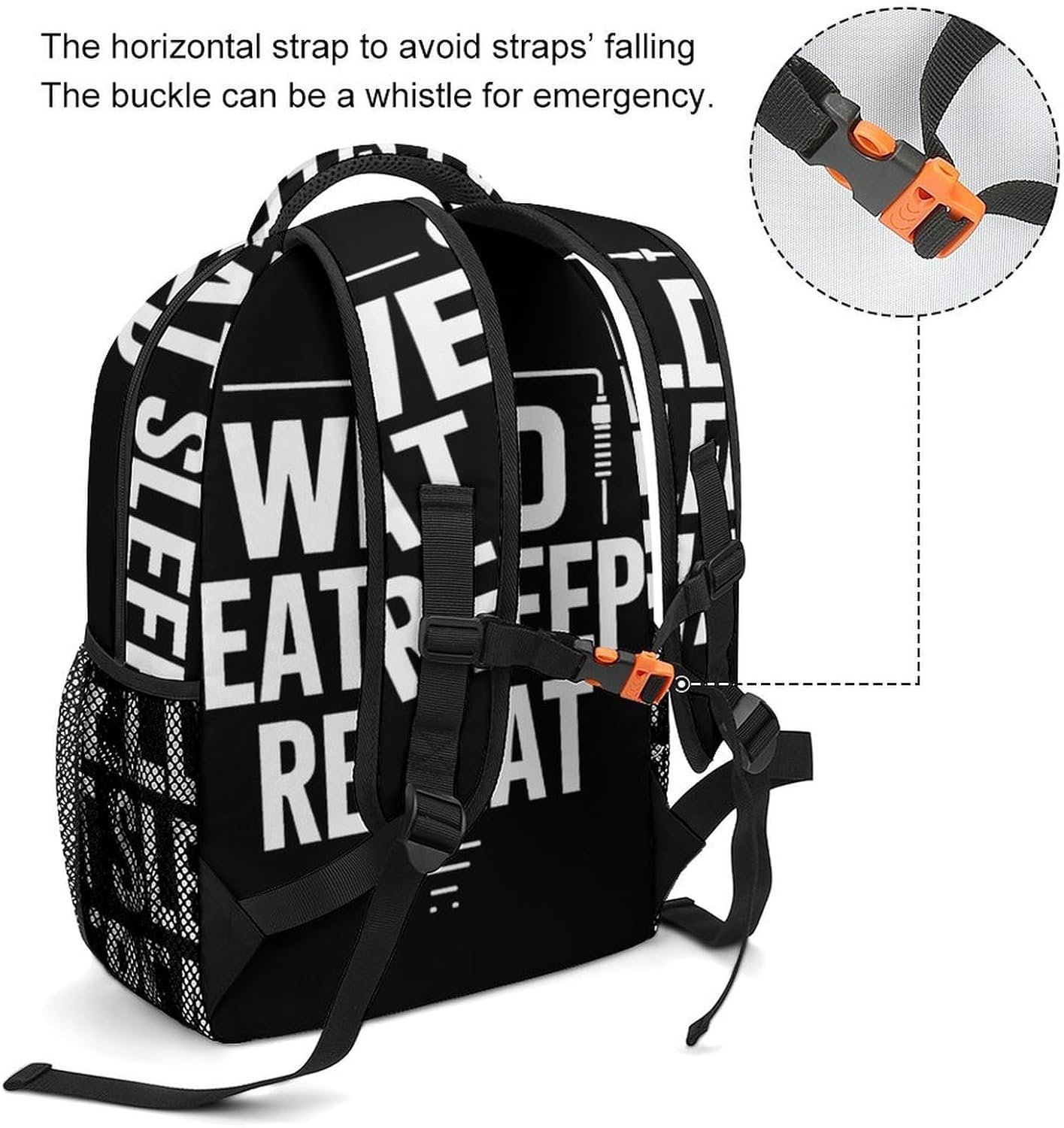 Welder Weld Eat Sleep Repeat Unisex Backpack Casual Daypacks Lightweight Shoulders Bag for Camping Hiking Travel