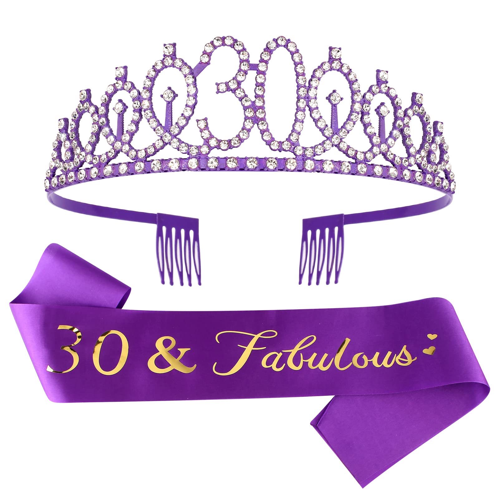 40th Birthday Crown & Sash Set - Women's Tiara -12 40th Birthday Crown & Sash Set - Women's Tiara -12
