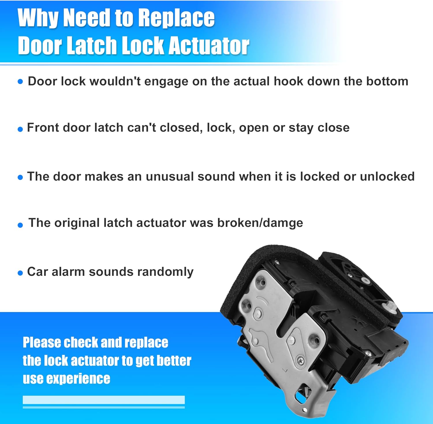 X AUTOHAUX Front Left Door Lock Actuator for Chevrolet Silverado 1500 2015-2018 for GMC 13592289 Door Latch Lock Actuator
